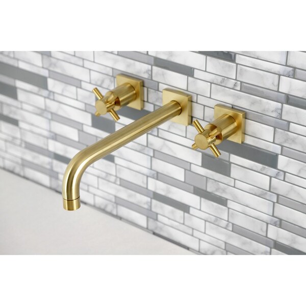 KS6027DX Wall Mount Tub Faucet, Brushed Brass